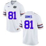 Men's Florida Gators #81 Trevon Grimes NCAA Nike White Authentic Stitched College Football Jersey KJW5062TL